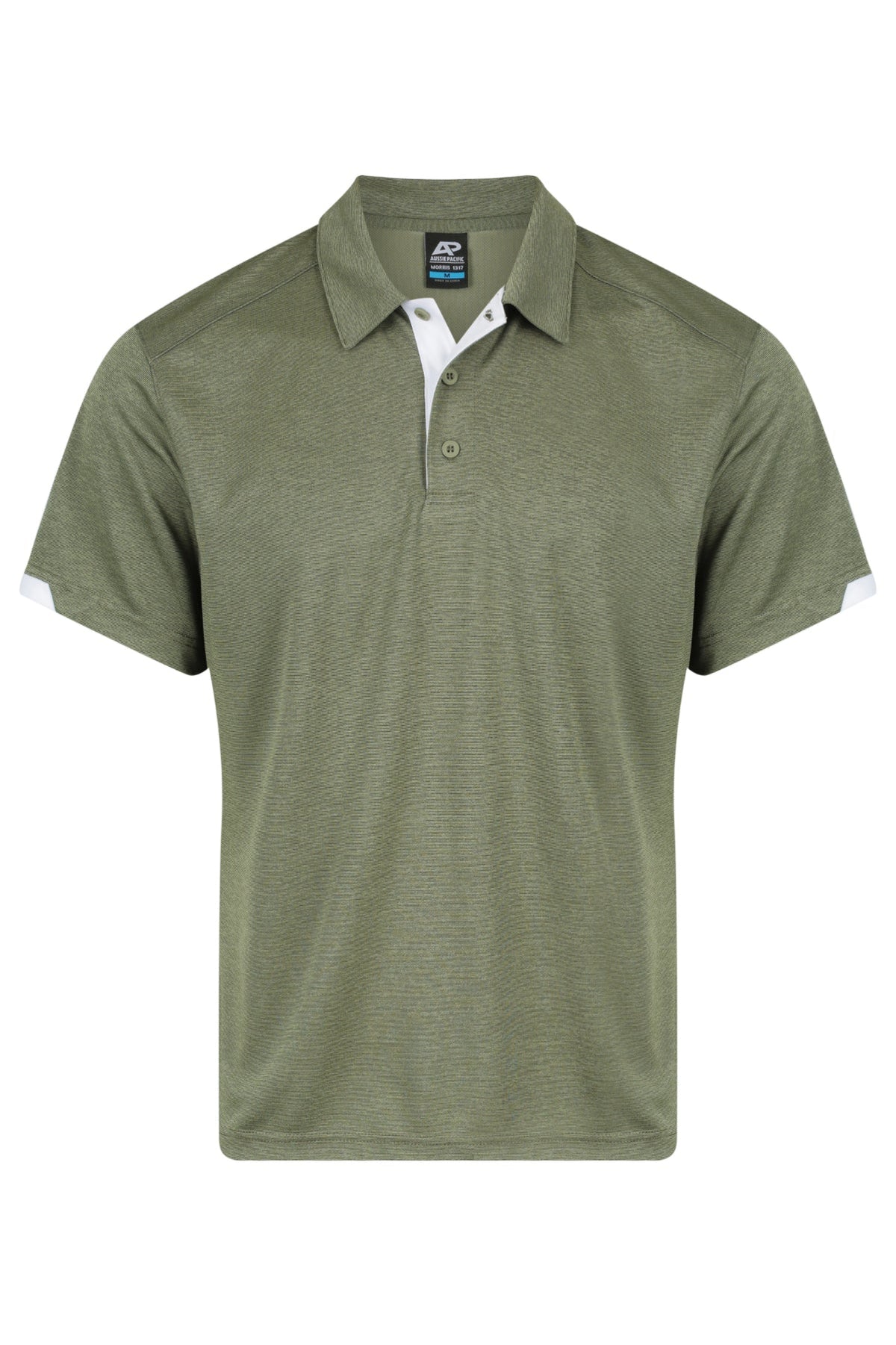 ARMY GREEN/WHITE - Morris Mens Polos