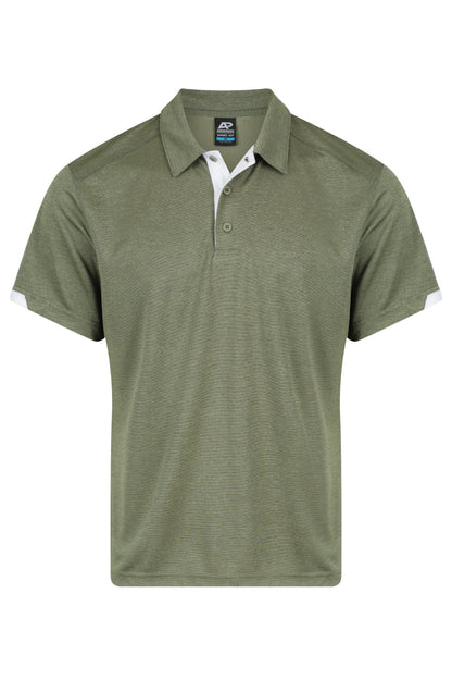 ARMY GREEN/WHITE - Morris Mens Polos