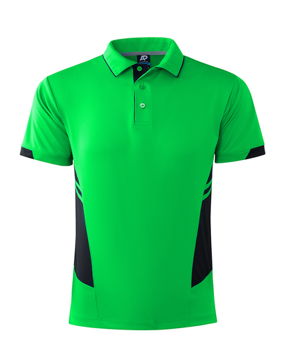 NEON GREEN/BLACK - Tasman Mens Polos