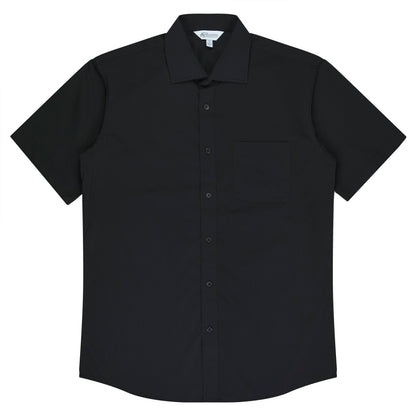 Black - Mosman Mens Shirt Short Sleeve