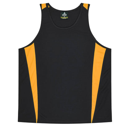 BLACK/GOLD - Eureka Kids Singlets