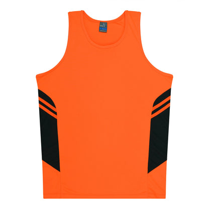 NEON ORANGE/SLATE - Tasman Kids Singlets