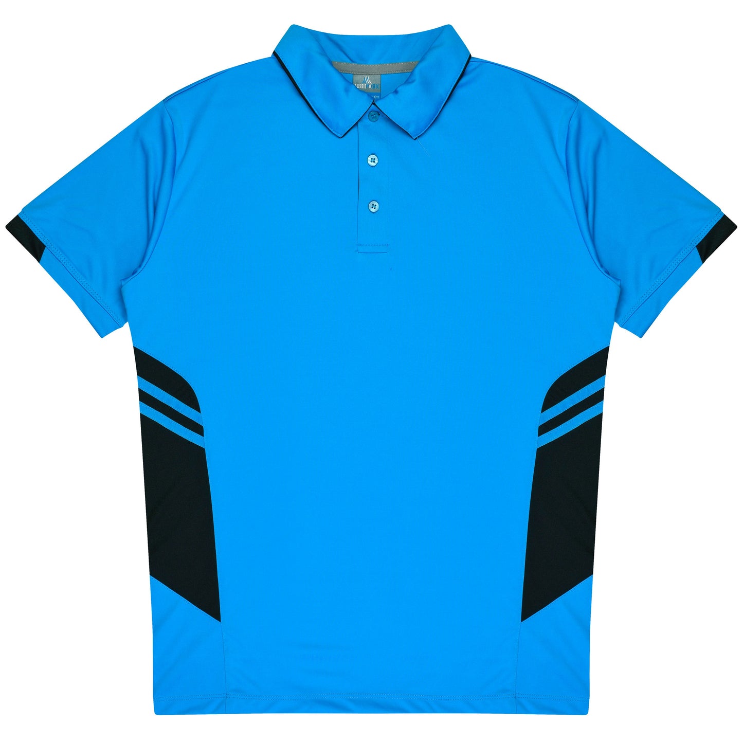 CYAN/BLACK - Tasman Kids Polos