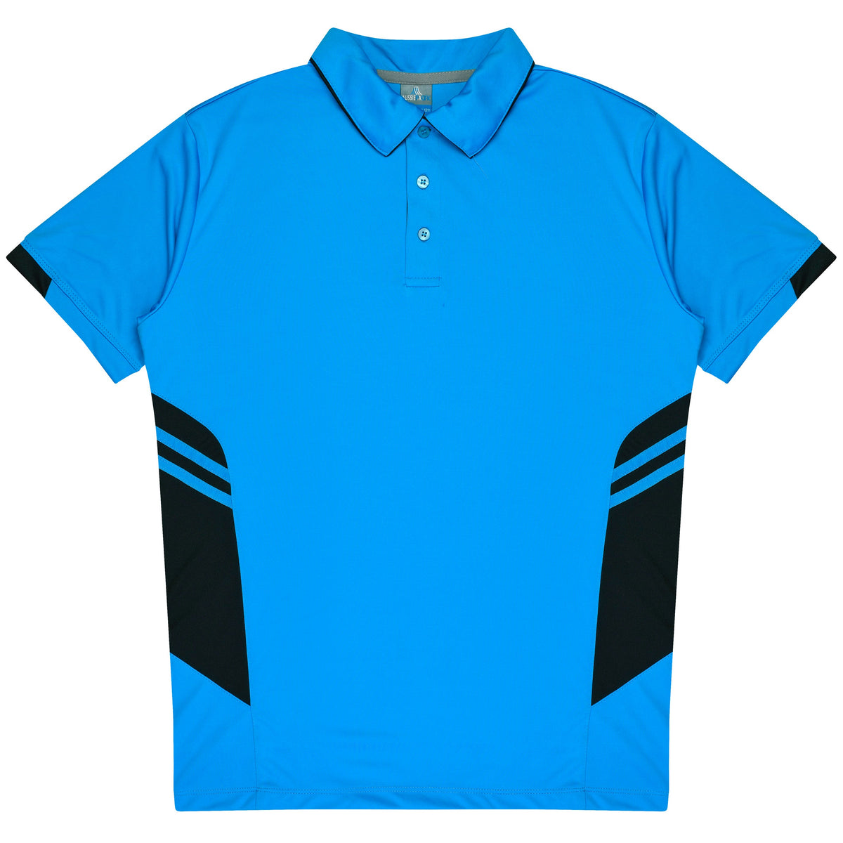 CYAN/BLACK - Tasman Kids Polos