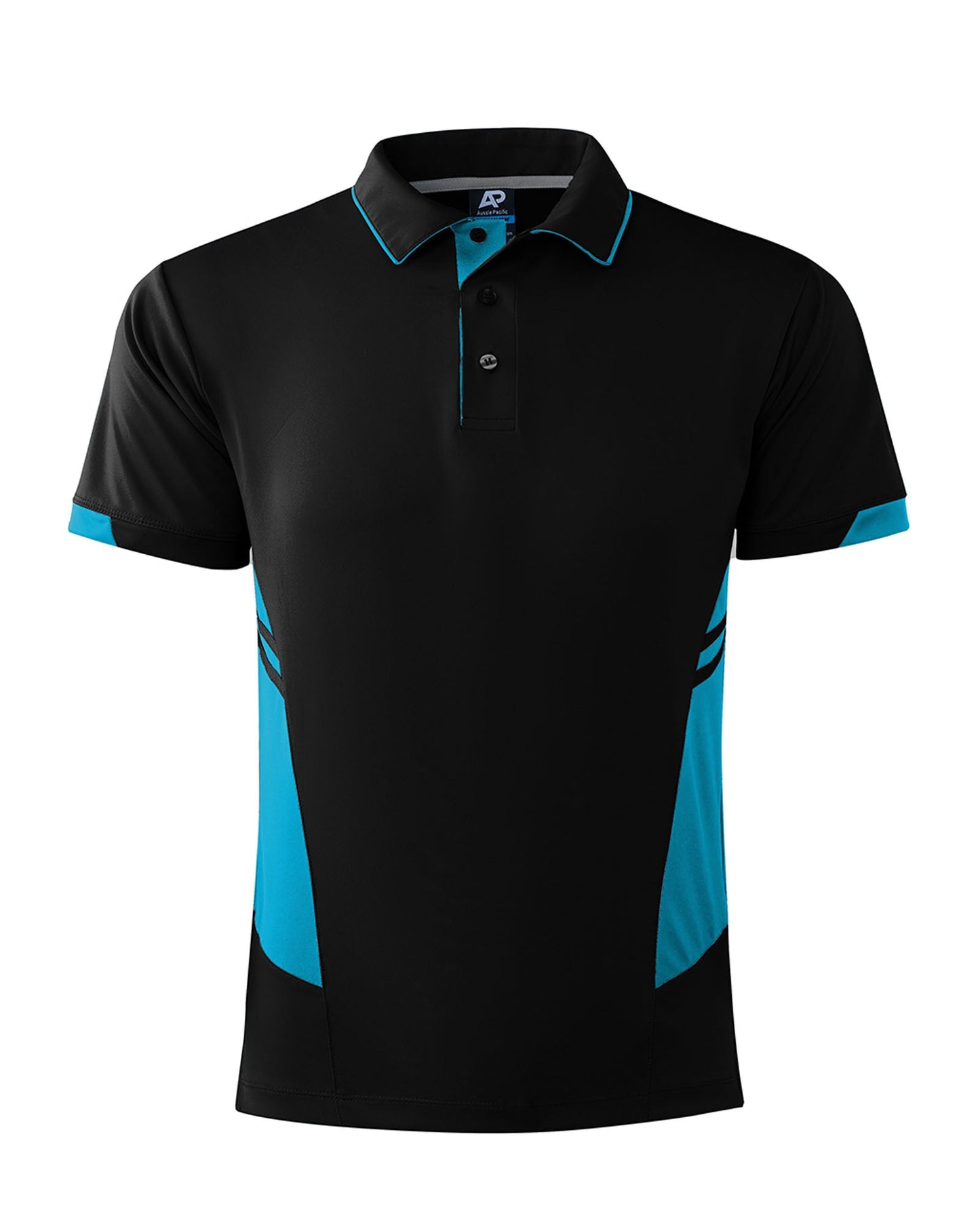BLACK/TEAL - Tasman Mens Polos