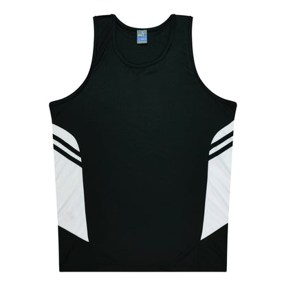 BLACK/WHITE - Tasman Kids Singlets