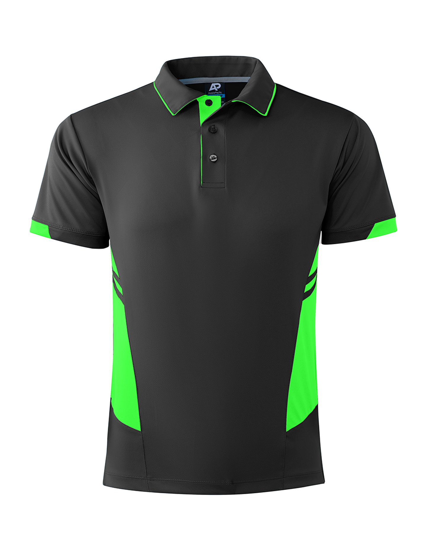 SLATE/NEON GREEN - Tasman Mens Polos