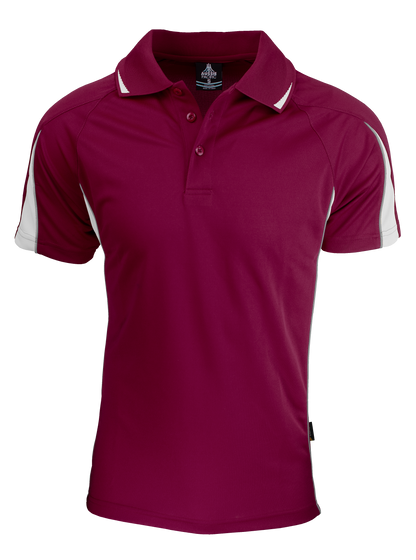MAROON/WHITE - Eureka Mens Polos