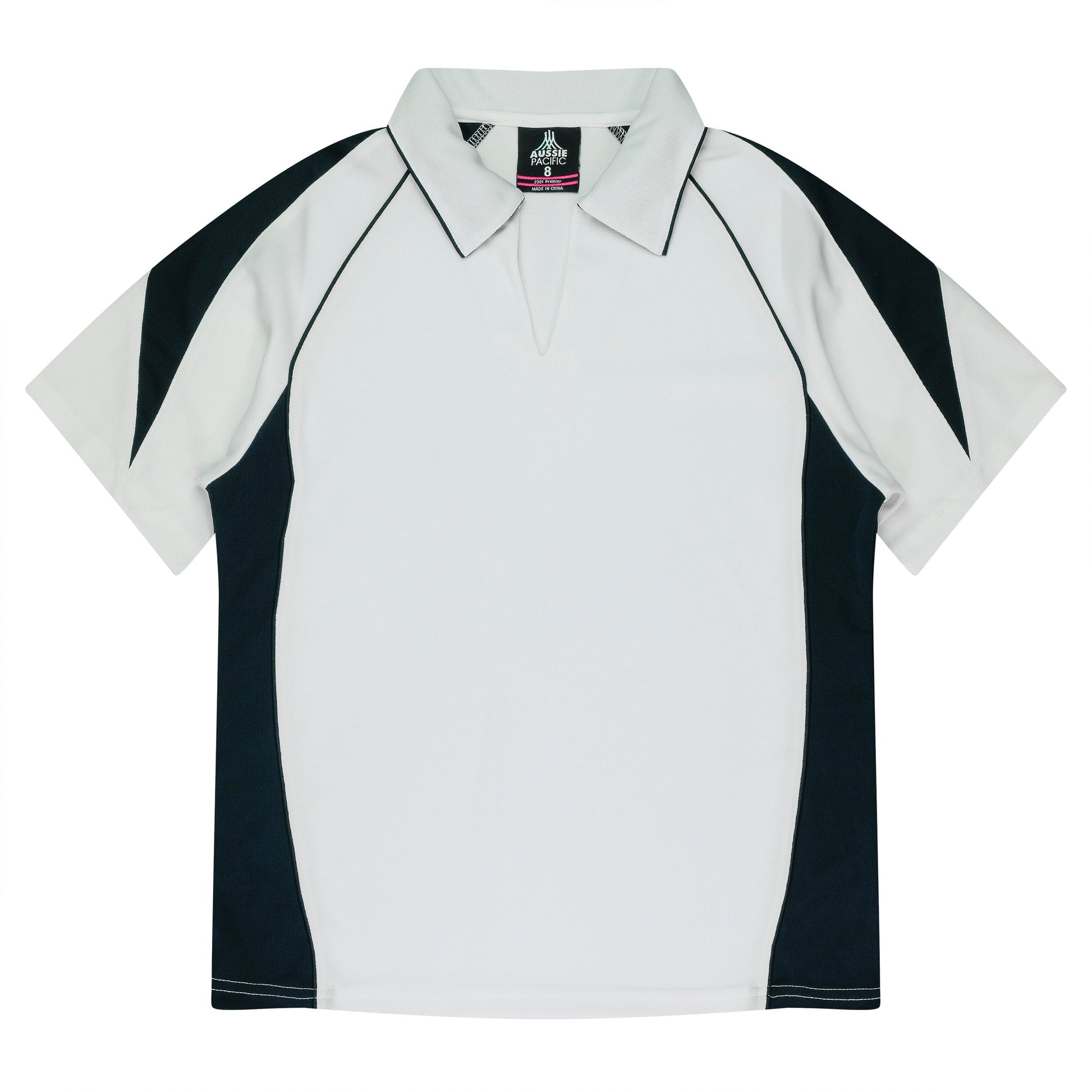 WHITE/NAVY - Premier Lady Polos