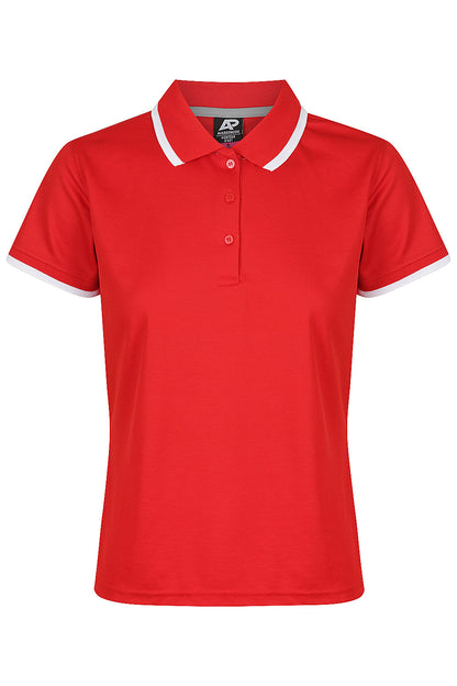 RED/WHITE - Portsea Lady Polos