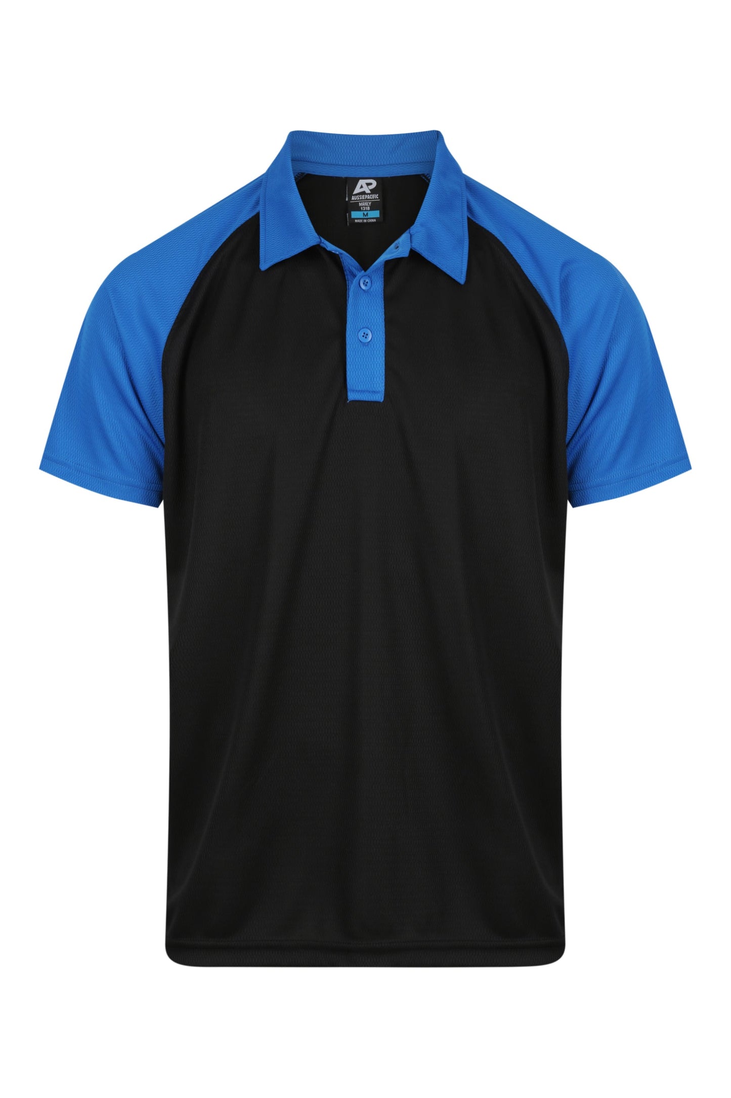 BLACK/ELECTRIC ROYAL - Manly Mens Polos