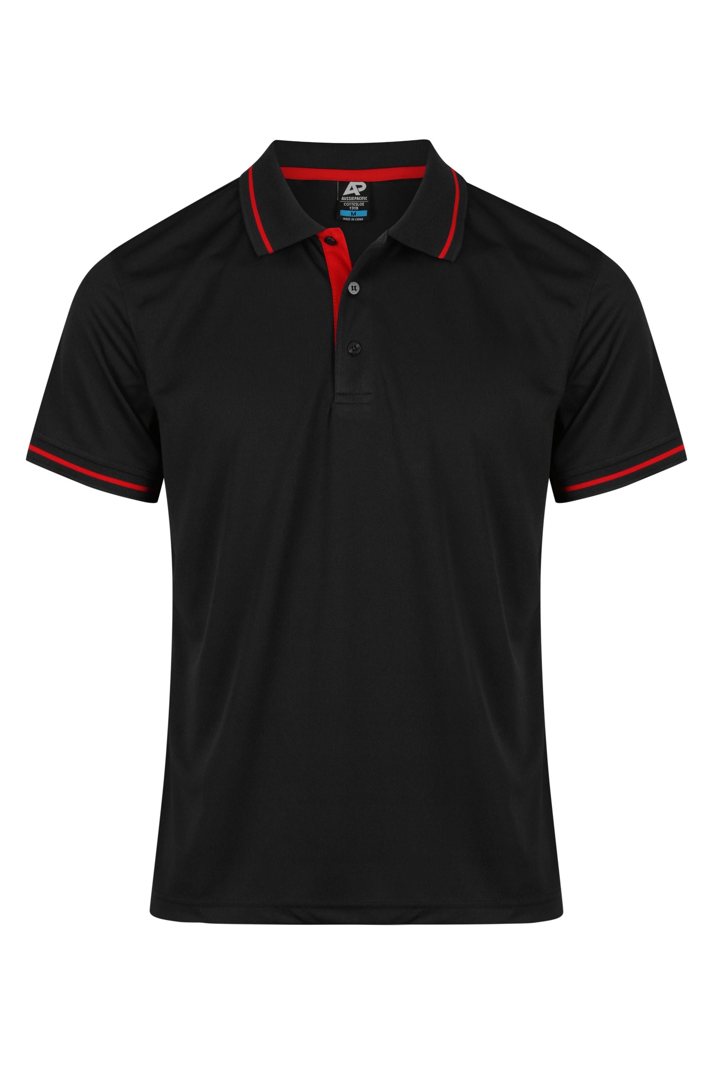 BLACK/RED - Cottesloe Mens Polos