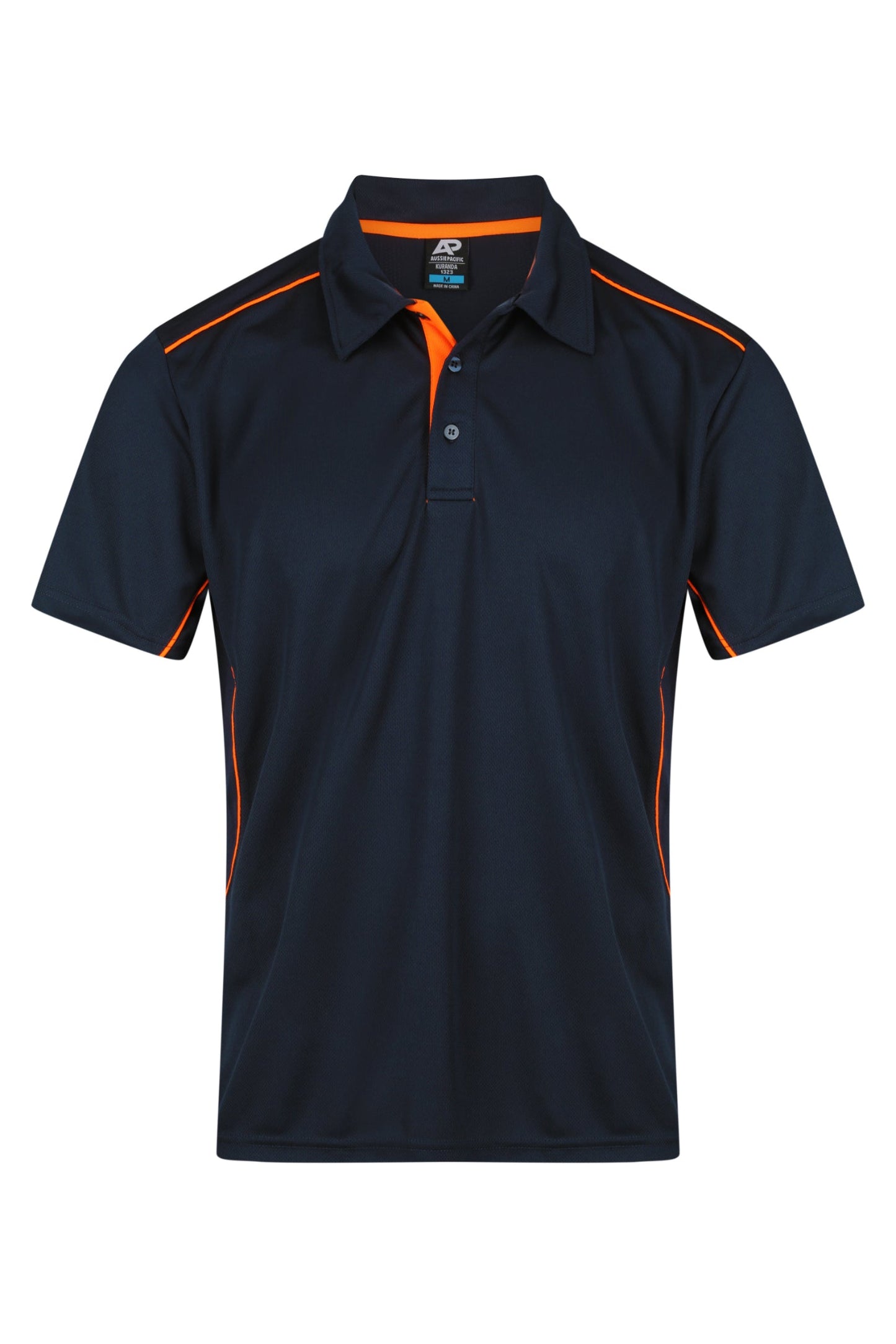 NAVY/FLURO ORANGE - Kuranda Mens Polos