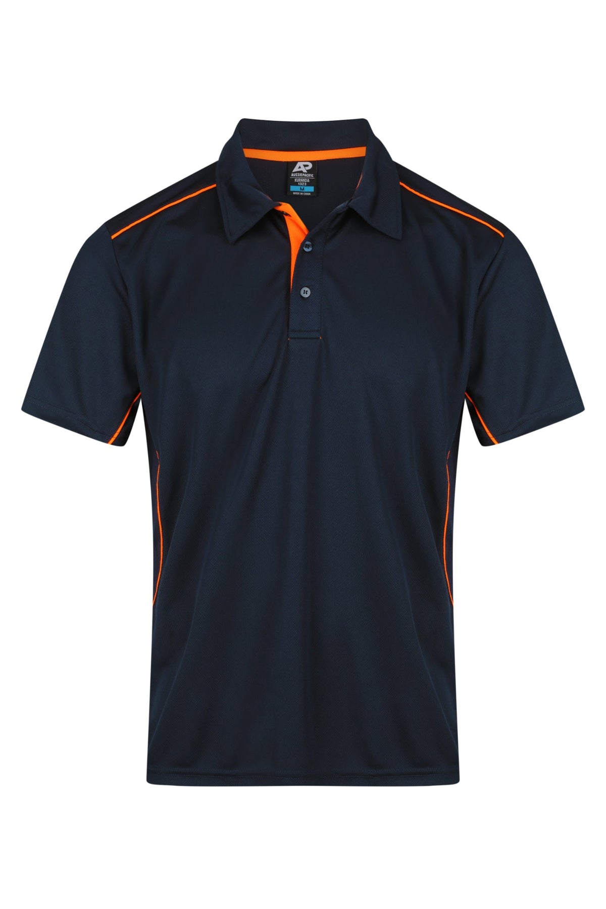 NAVY/FLURO ORANGE - Kuranda Mens Polos