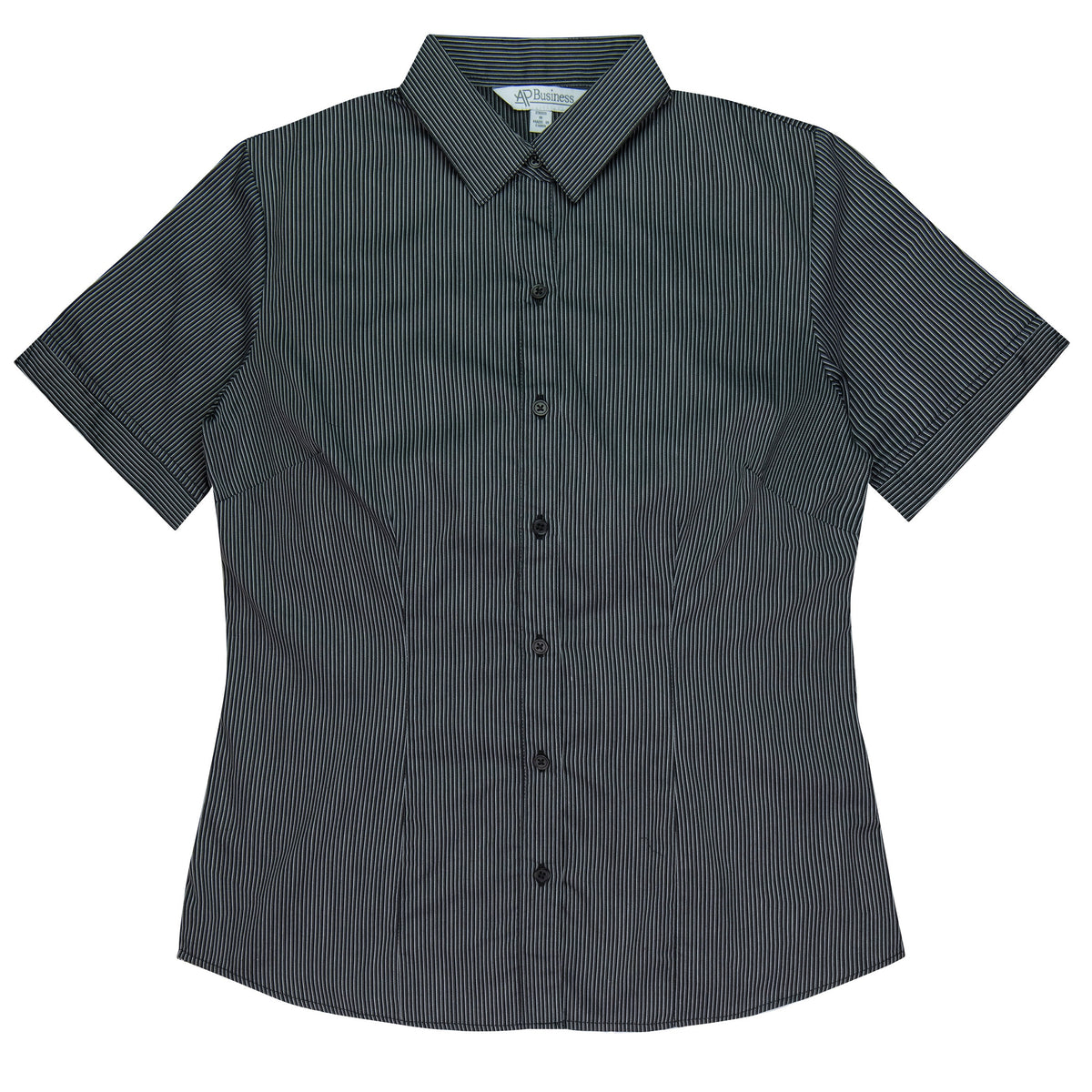 BLACK/SILVER - Henley Lady Shirt Short Sleeve