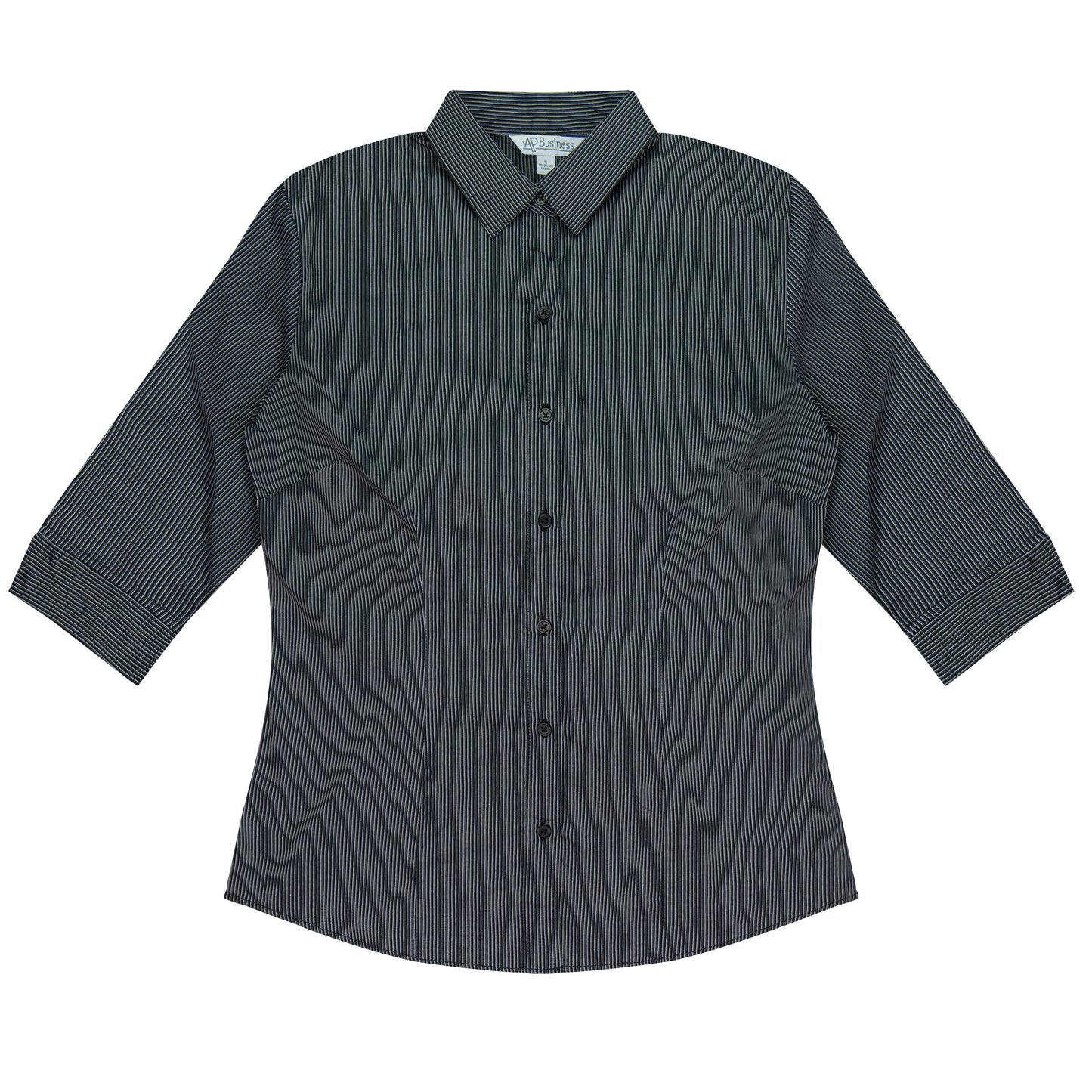 BLACK/SILVER - Henley Lady Shirt 3/4 Sleeve