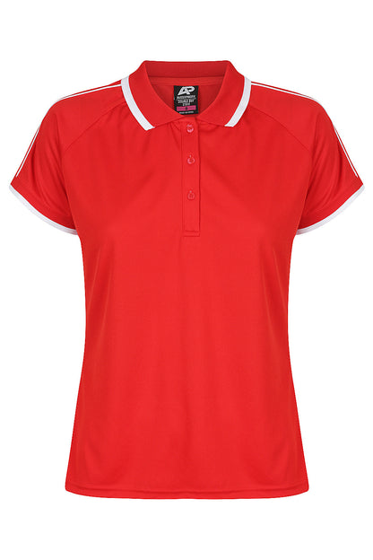 RED/WHITE - Double Bay Lady Polos