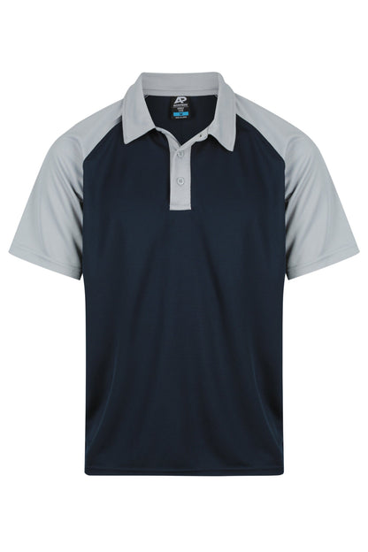NAVY/SILVER - Manly Mens Polos