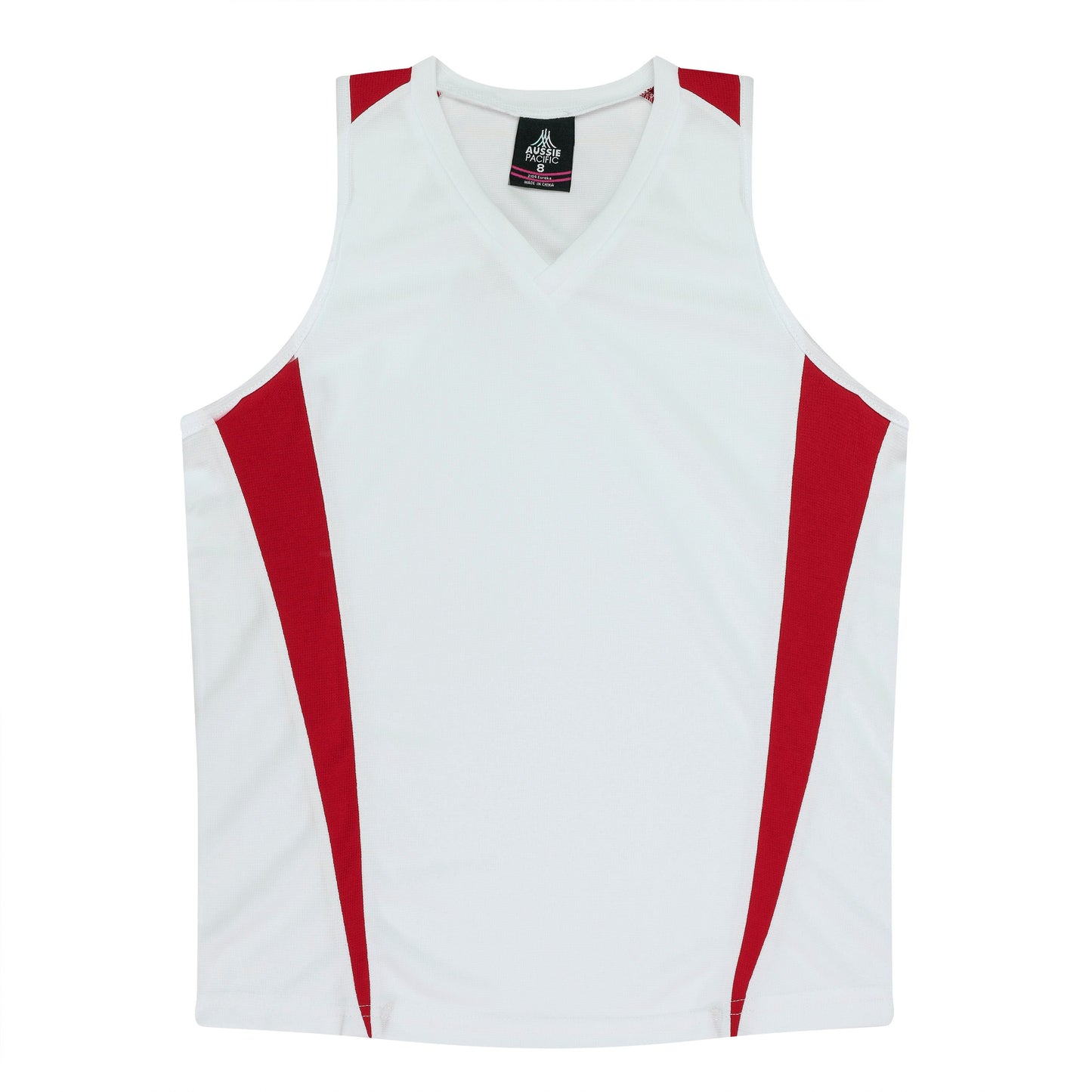 WHITE/RED - Eureka Lady Singlets