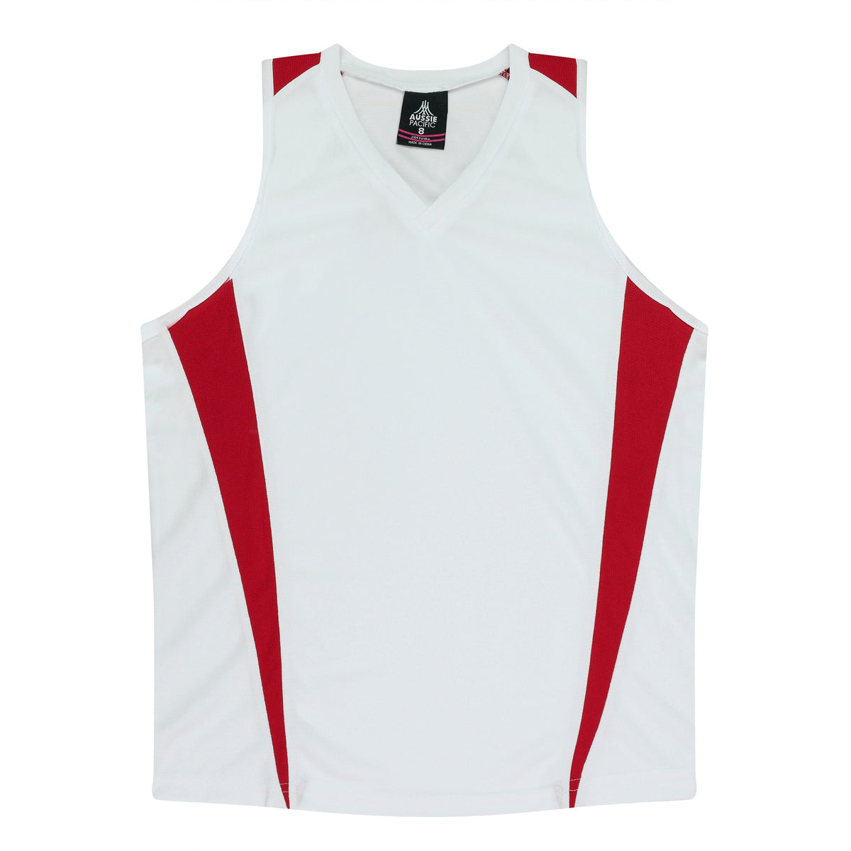 WHITE/RED - Eureka Lady Singlets