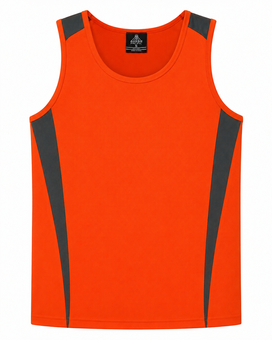 Orange/Charcoal - Eureka Mens Singlets