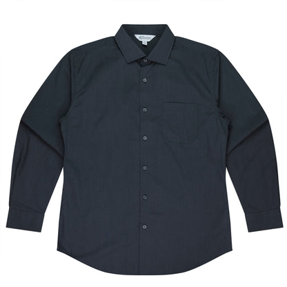 SHADOW GREY - Grange Mens Shirt Long Sleeve