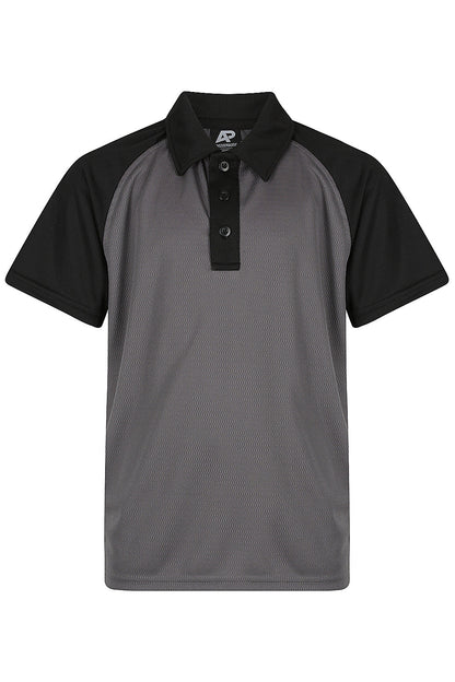 Charcoal/Black - Manly Kids Polos