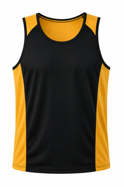 BLACK/GOLD - Premier Mens Singlets