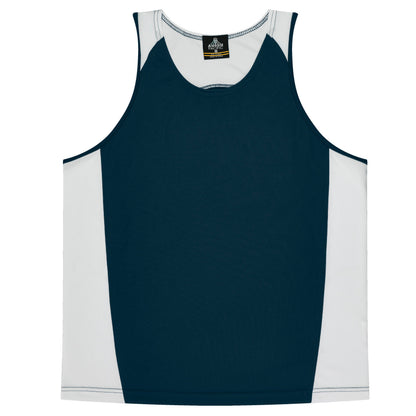 NAVY/WHITE - Premier Kids Singlets