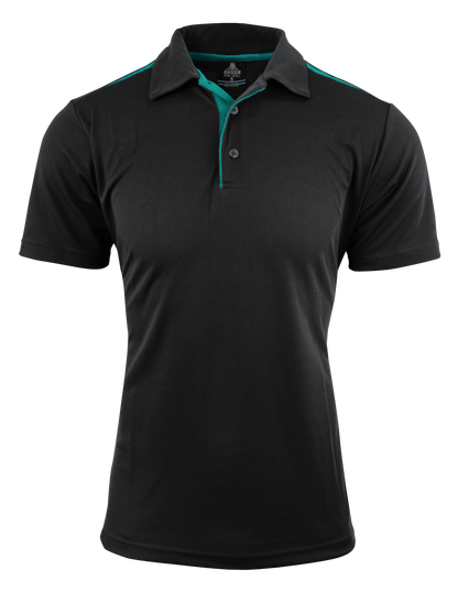 BLACK/TEAL - Paterson Mens Polos