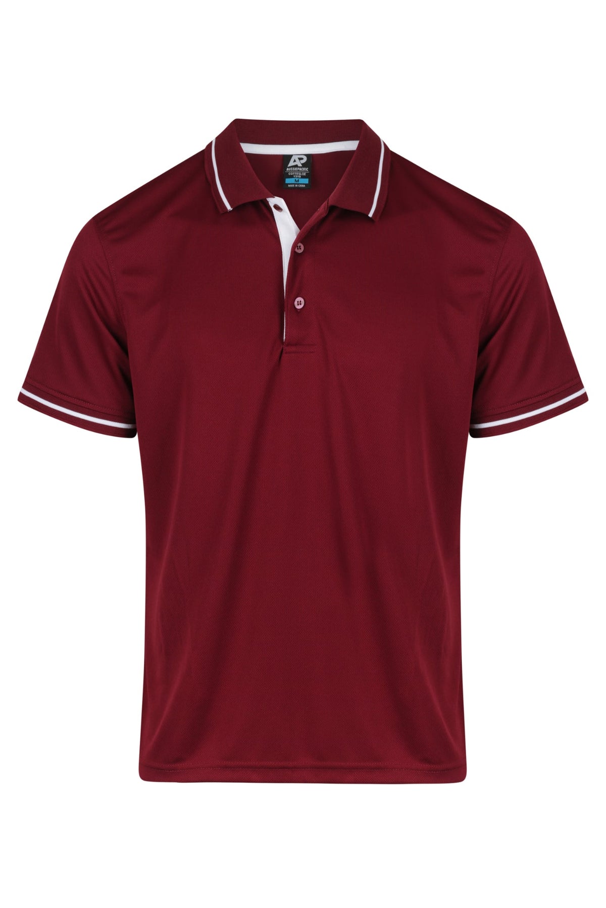 MAROON/WHITE - Cottesloe Mens Polos