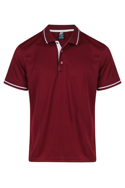 MAROON/WHITE - Cottesloe Mens Polos