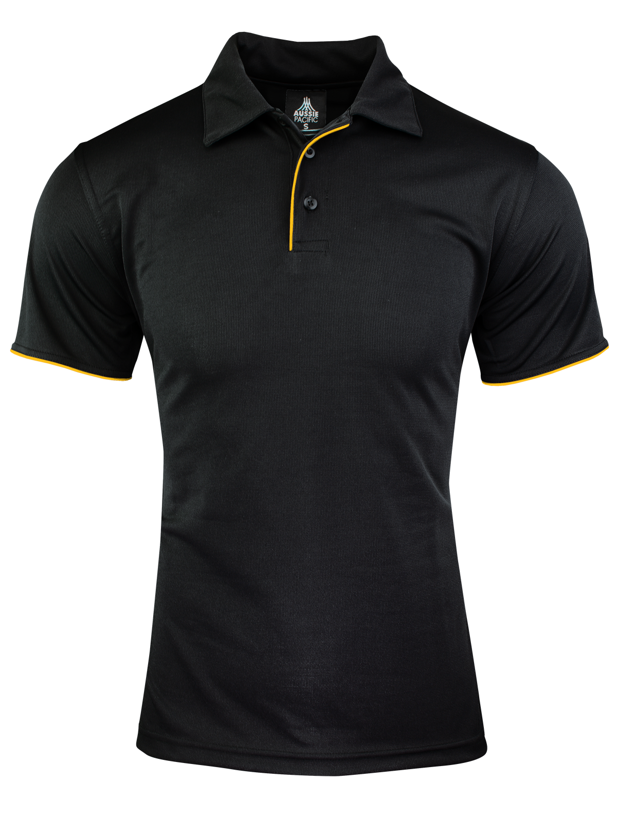 BLACK/GOLD - Yarra Mens Polos