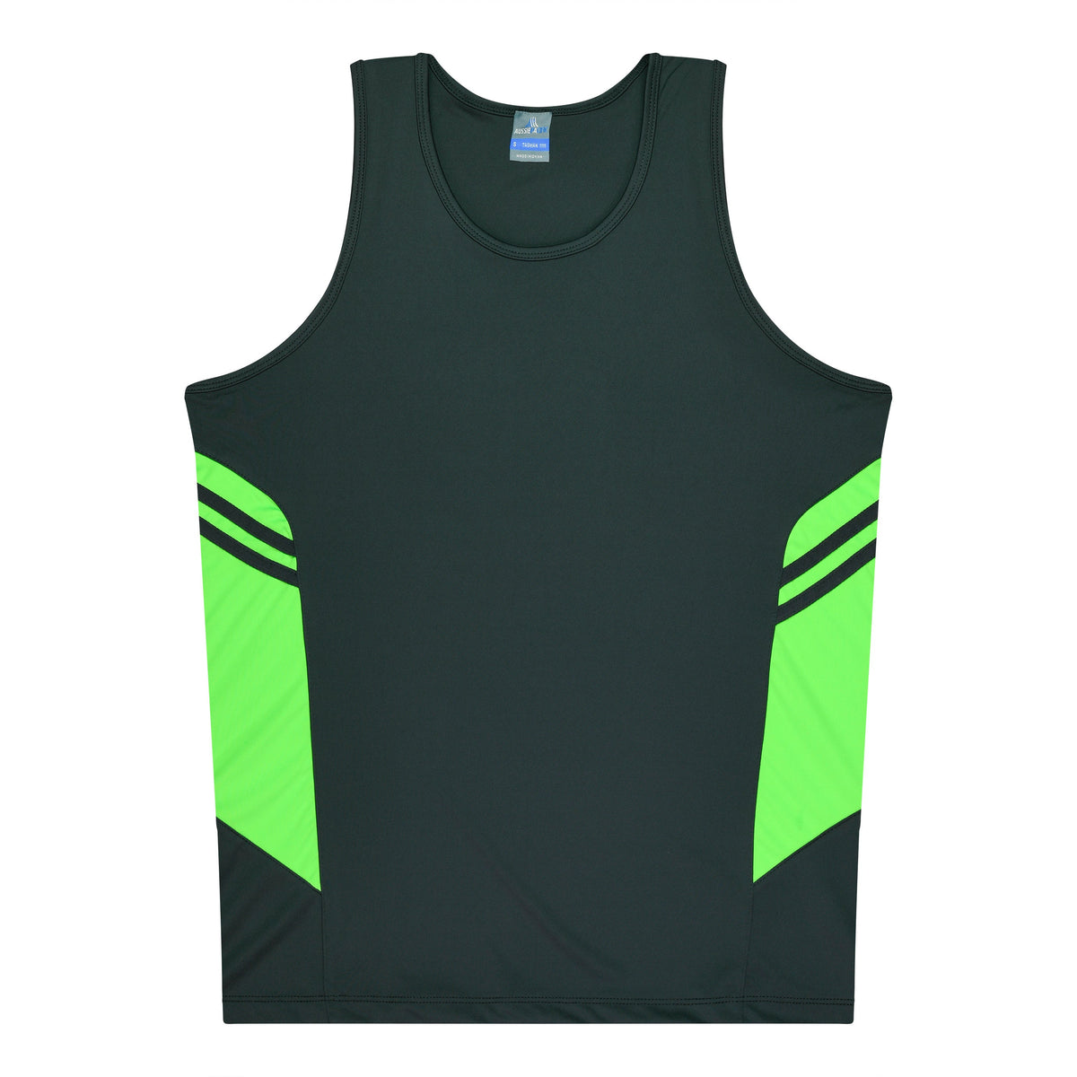 SLATE/NEON GREEN - Tasman Kids Singlets