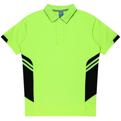 NEON YELLOW/BLACK - Tasman Kids Polos