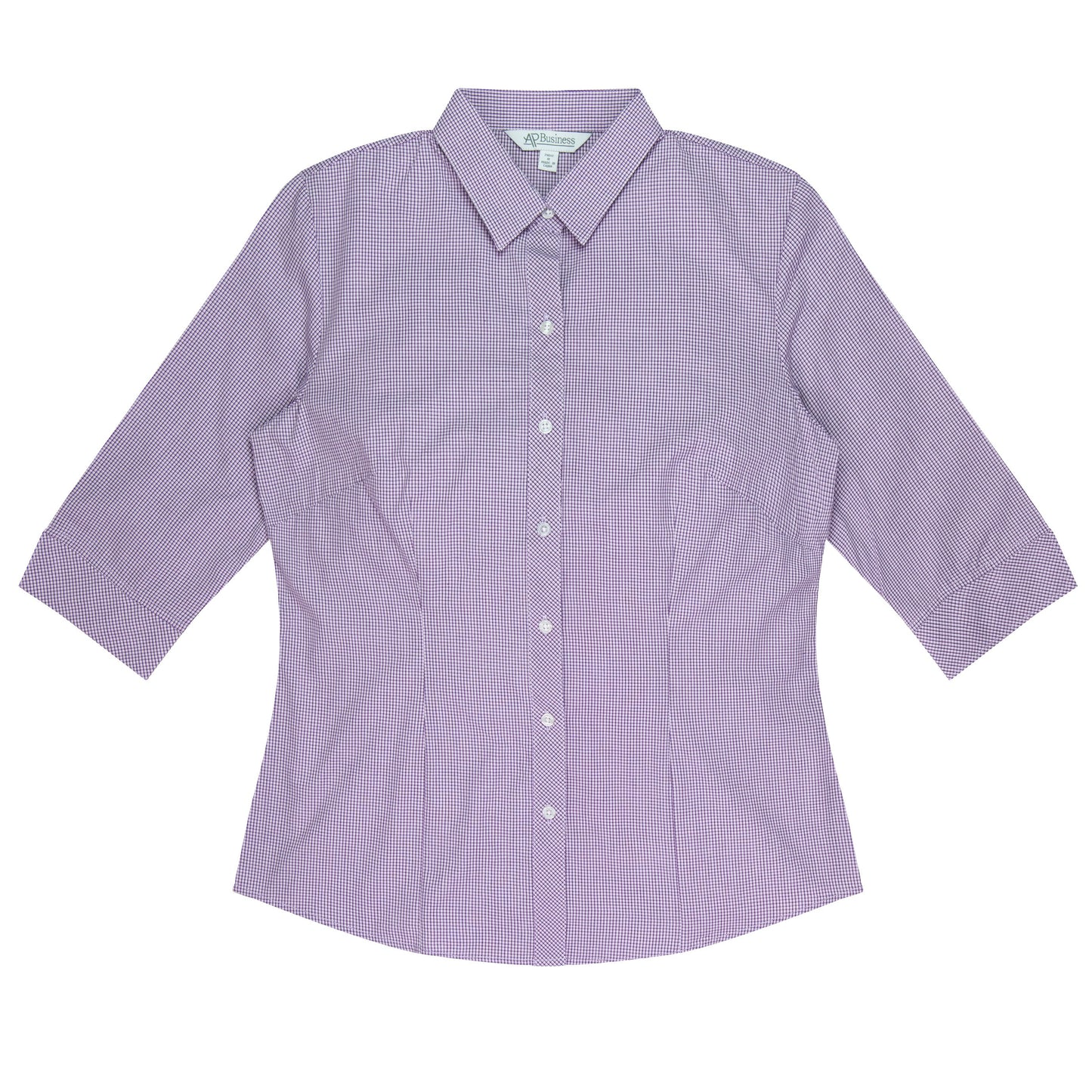 PURPLE/WHITE - Toorak Lady Shirt 3/4 Sleeve