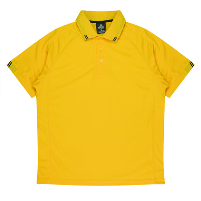 CANARY/BLACK - Flinders Mens Polos