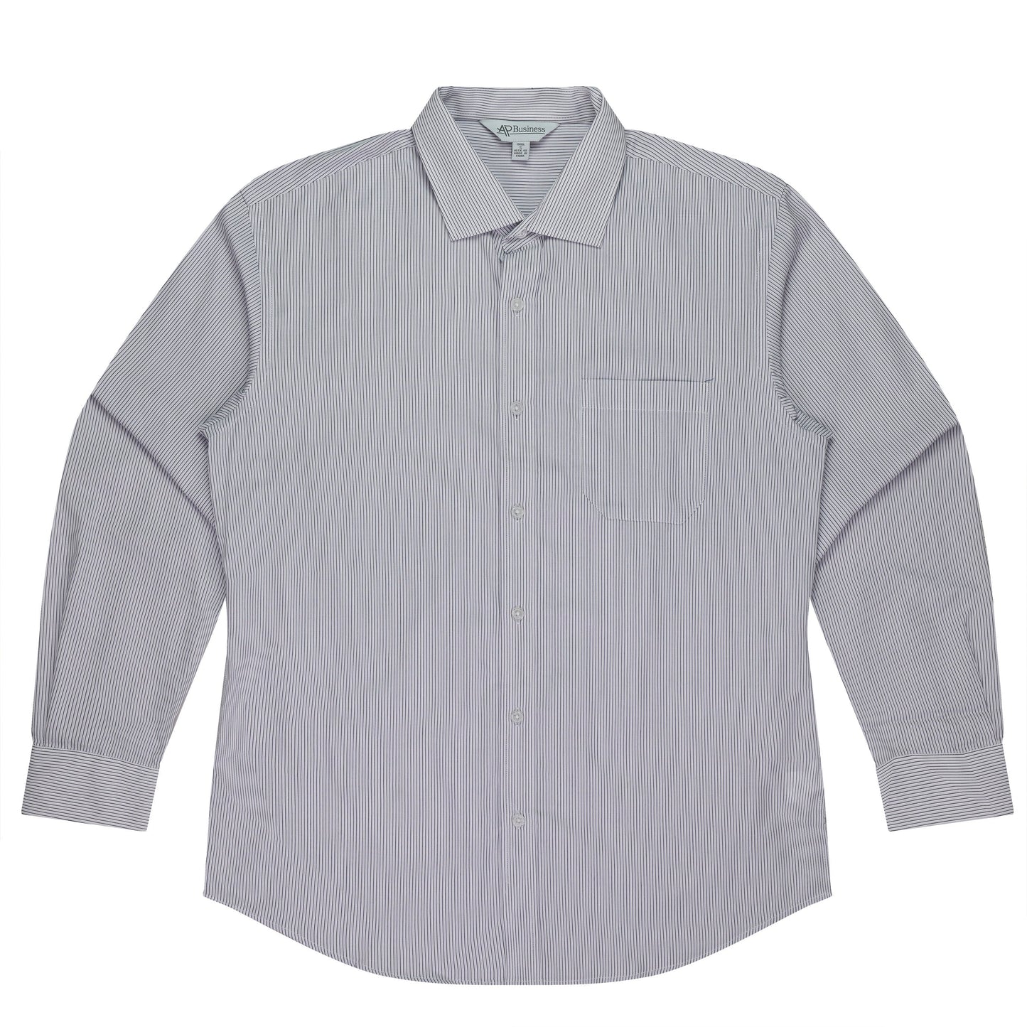 WHITE/PURPLE - Henley Mens Shirt Long Sleeve