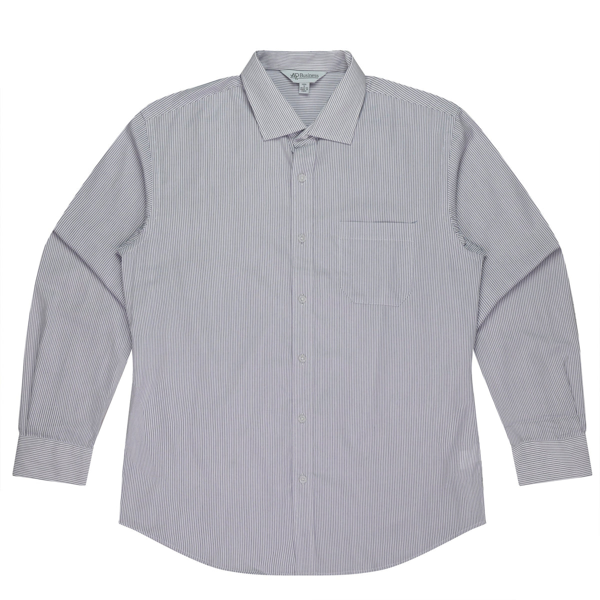WHITE/PURPLE - Henley Mens Shirt Long Sleeve