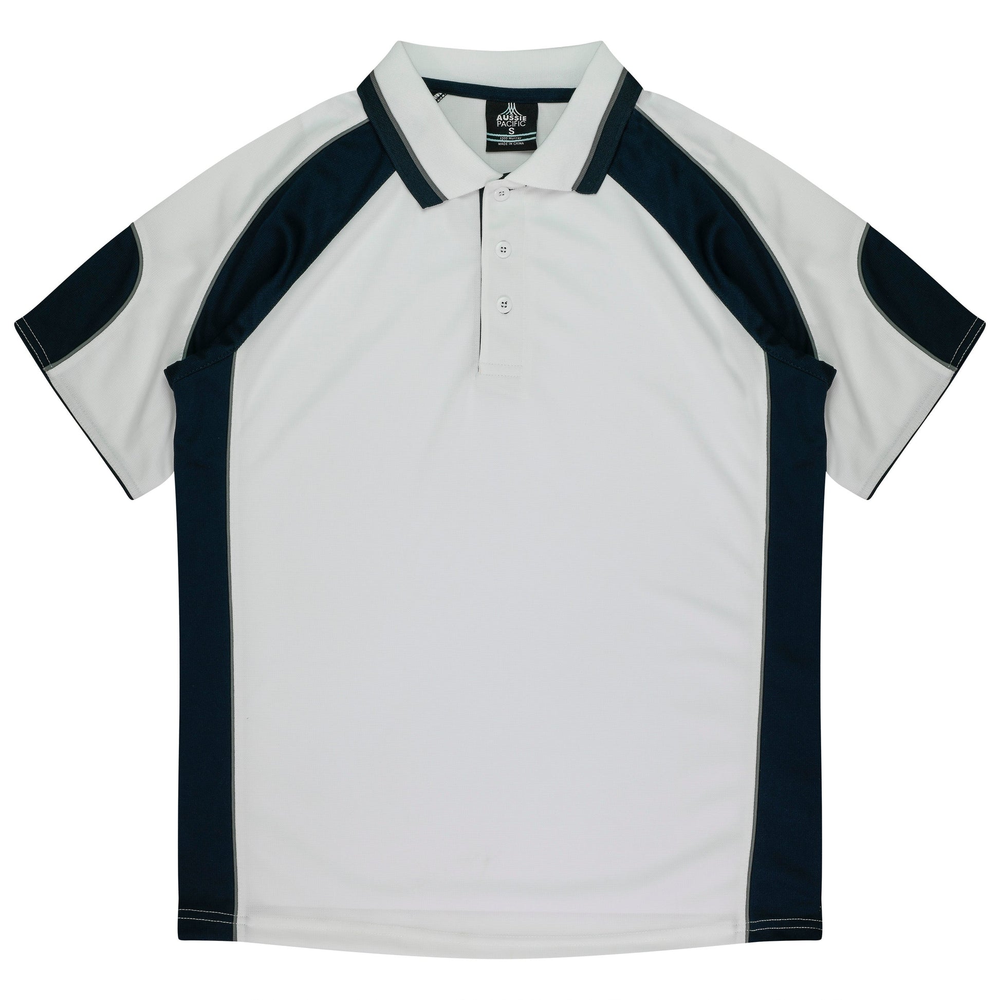 WHITE/NAVY - Murray Kids Polos