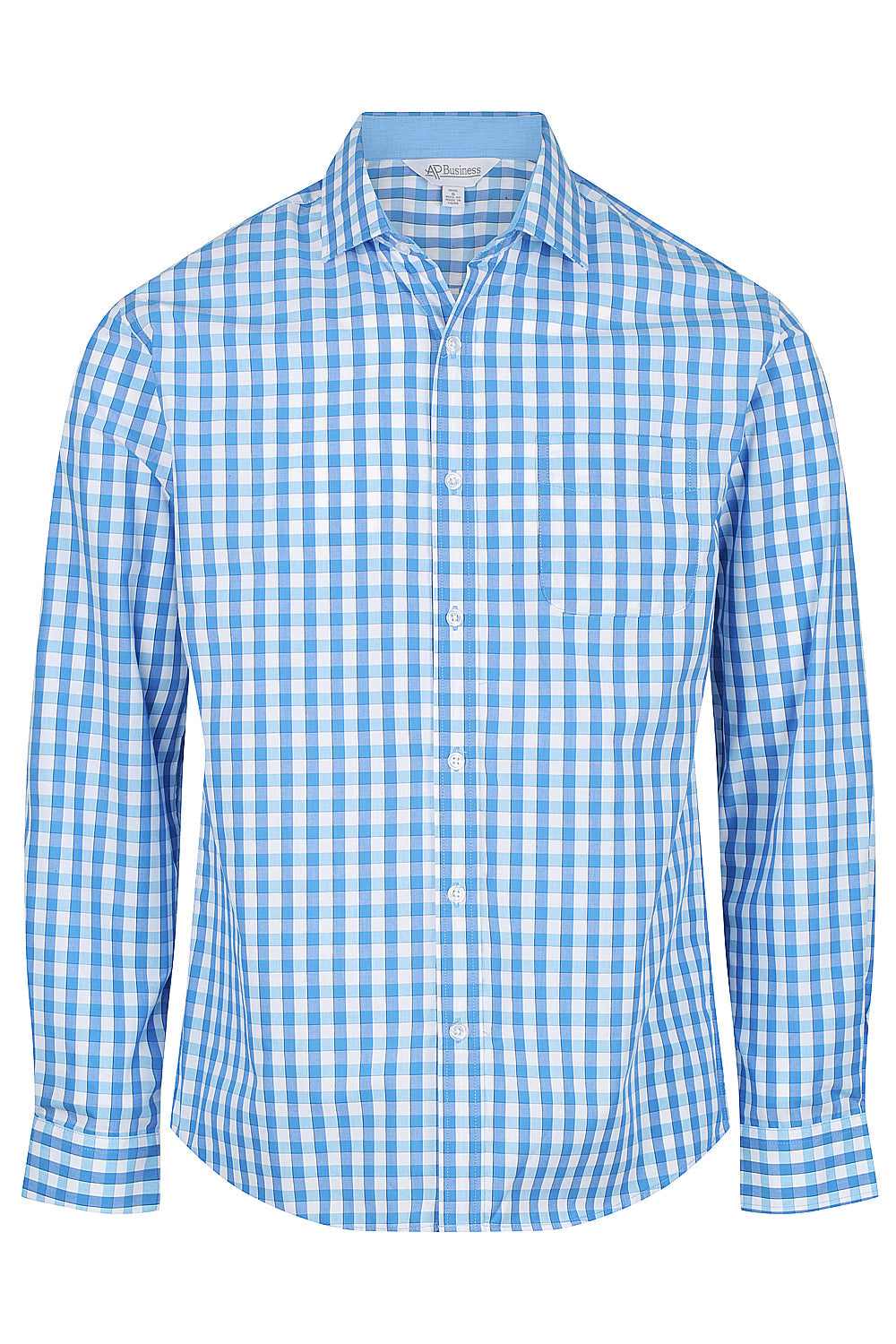 MID BLUE/SKY - Devonport Mens Shirt Long Sleeve