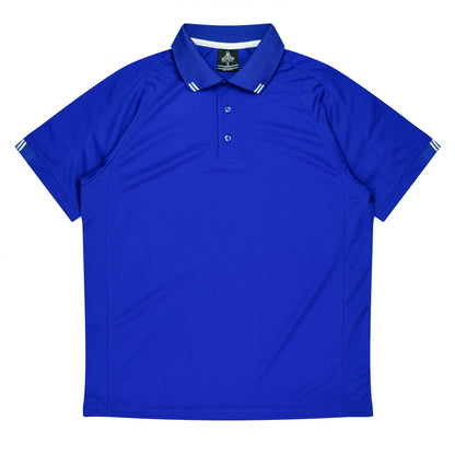 ROYAL/WHITE - Flinders Mens Polos