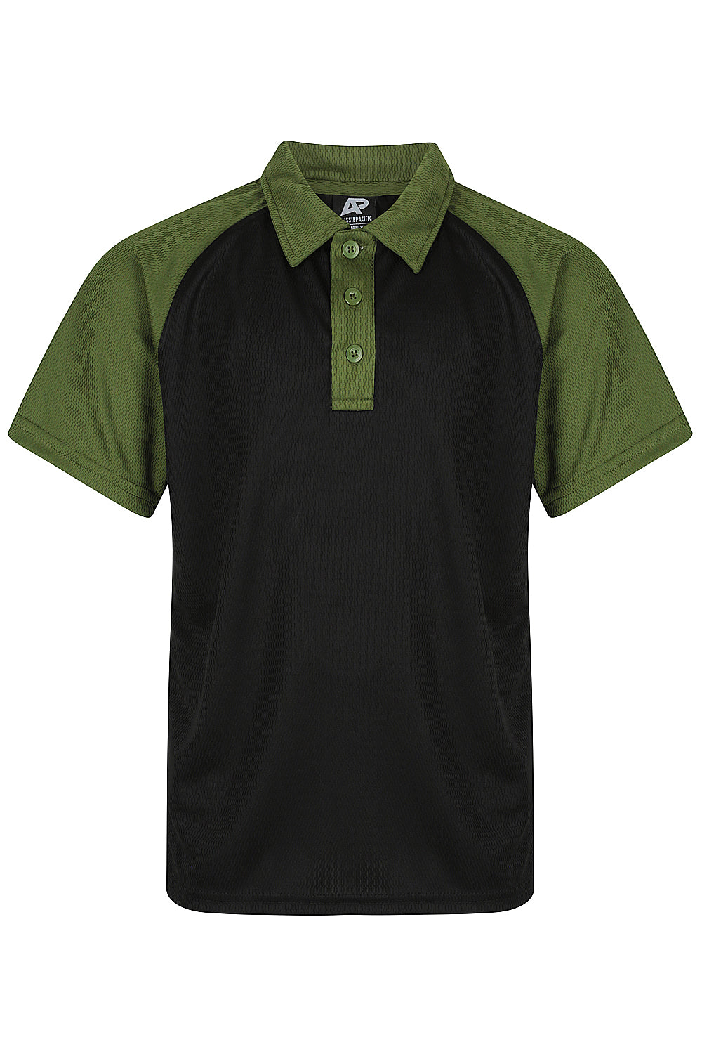 BLACK/ARMY GREEN - Manly Kids Polos