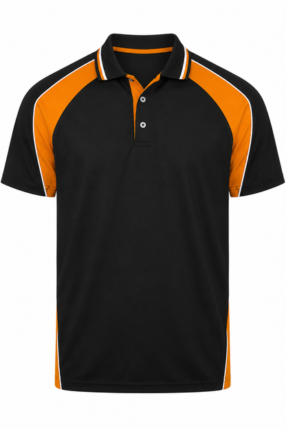 BLACK/ELECTRIC ORANGE/WHITE - Panorama Kids Polos
