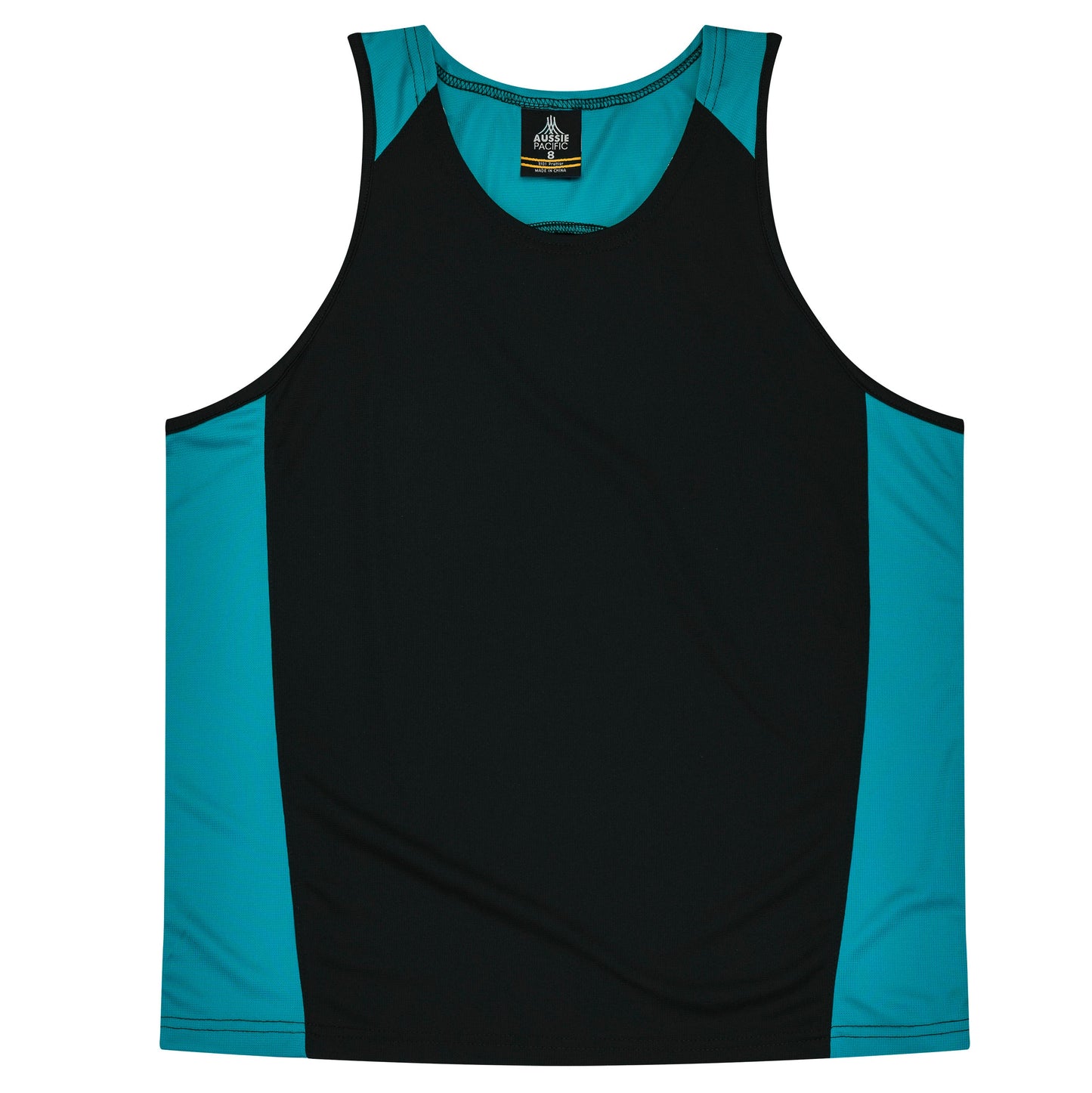 BLACK/TEAL - Premier Kids Singlets