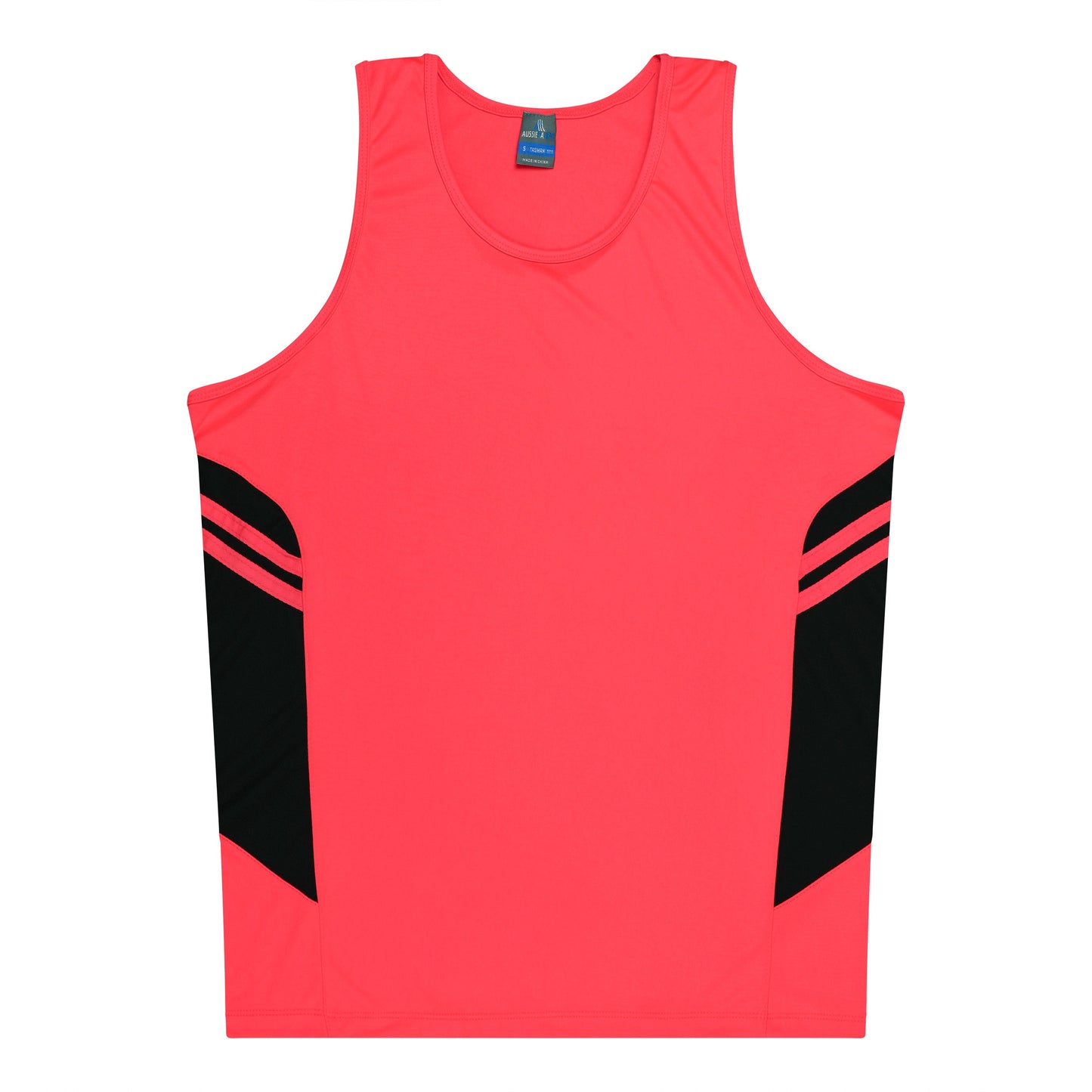 NEON PINK/BLACK - Tasman Kids Singlets