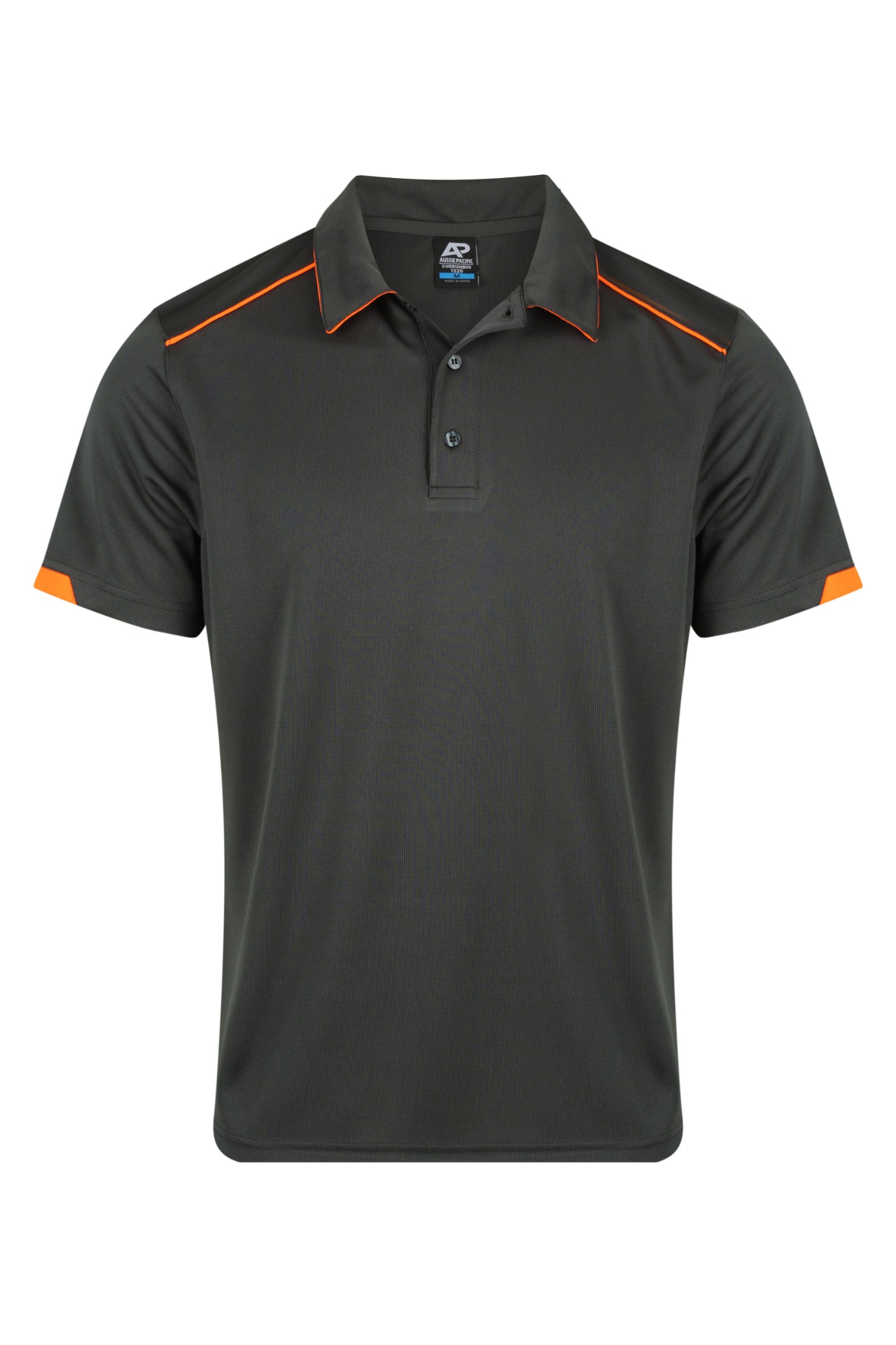 SLATE/HI VIZ ORANGE - Currumbin Mens Polos