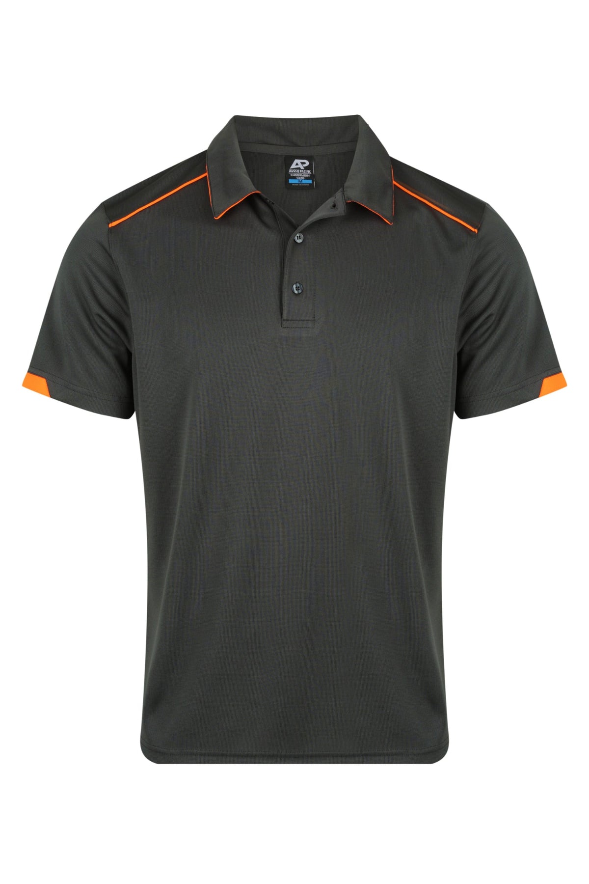 SLATE/HI VIZ ORANGE - Currumbin Mens Polos