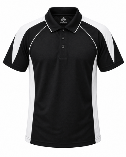 BLACK/WHITE - Premier Mens Polos