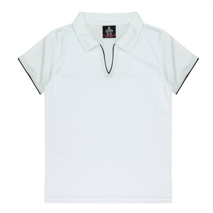 WHITE/NAVY - Yarra Lady Polos